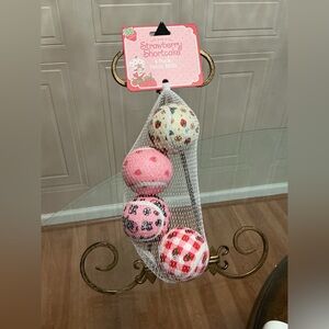 Brand New Strawberry Shortcake Dog Fetch Tennis Balls - 4 count